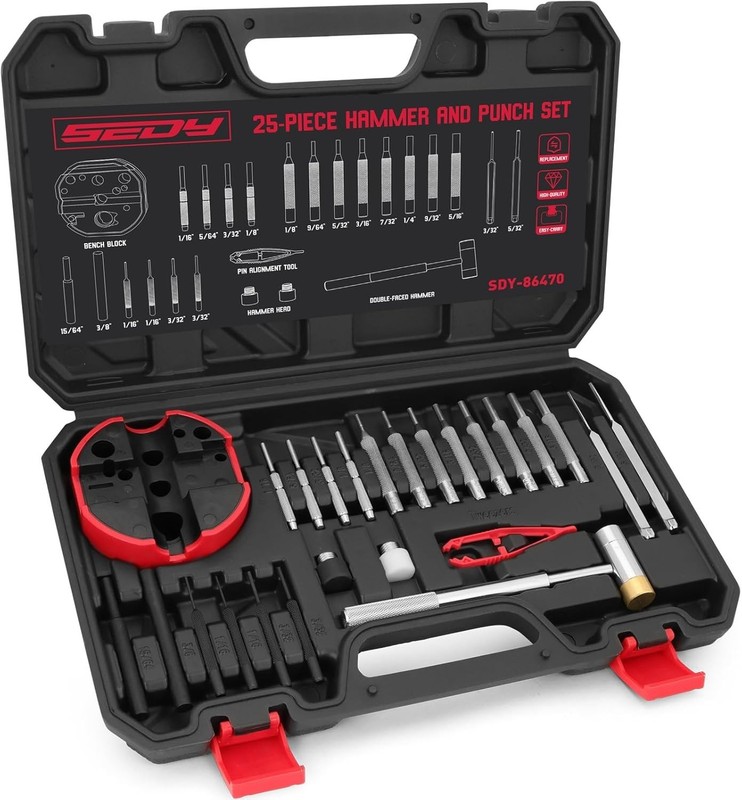 Pin Punch Hammer Set 25 Pieces Precision Crafting Tool for Mechanical Repair gallery