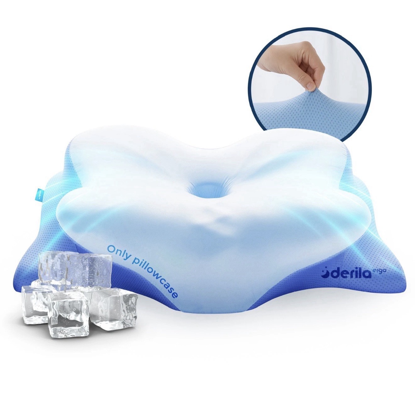 Derila Ergo Pillowcase - Cervical Neck Pillow Memory Foam Pillow Case (1 count) gallery
