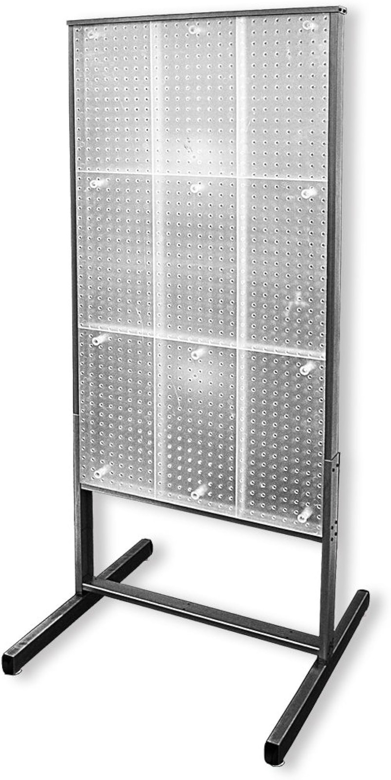 Azar 700270-CLR Two-Sided Floor Display, Clear Translucent Pegboard - Translucen gallery
