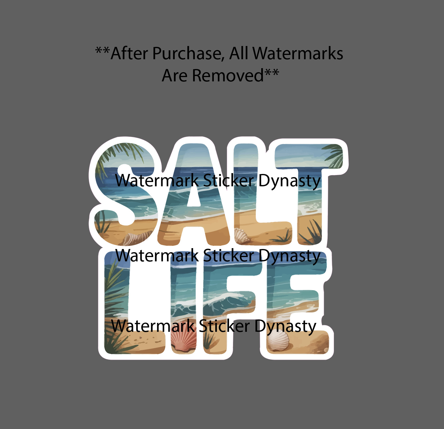 Salt Life Sticker Waterproof Decal Ocean Beach Waves Tropical Shell Gift NEW gallery