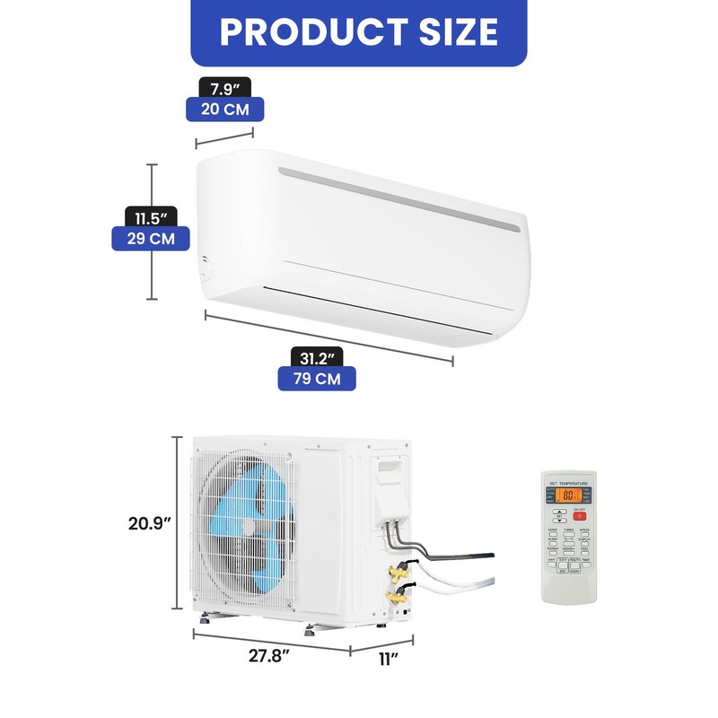 12000 BTU 110V Mini Split Air Conditioner Cool Heat Pump Wifi System Ductless gallery