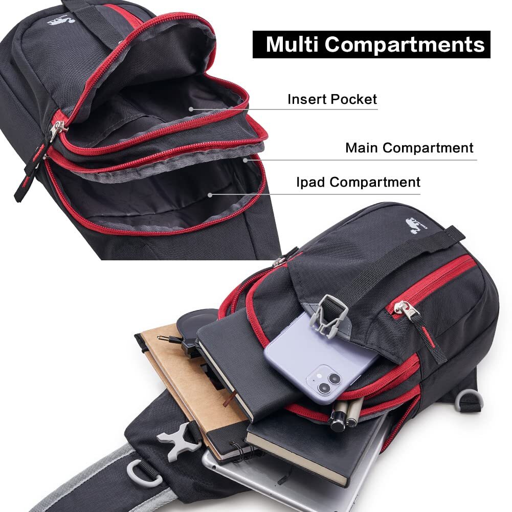 Crossbody Pack Chest Shoulder Sling Backpack One Strap Lightweight Pouch Day ... 3