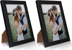 PECULA 2-Pack 5×7 Picture Frames Black Plastic with Clear Plexiglass