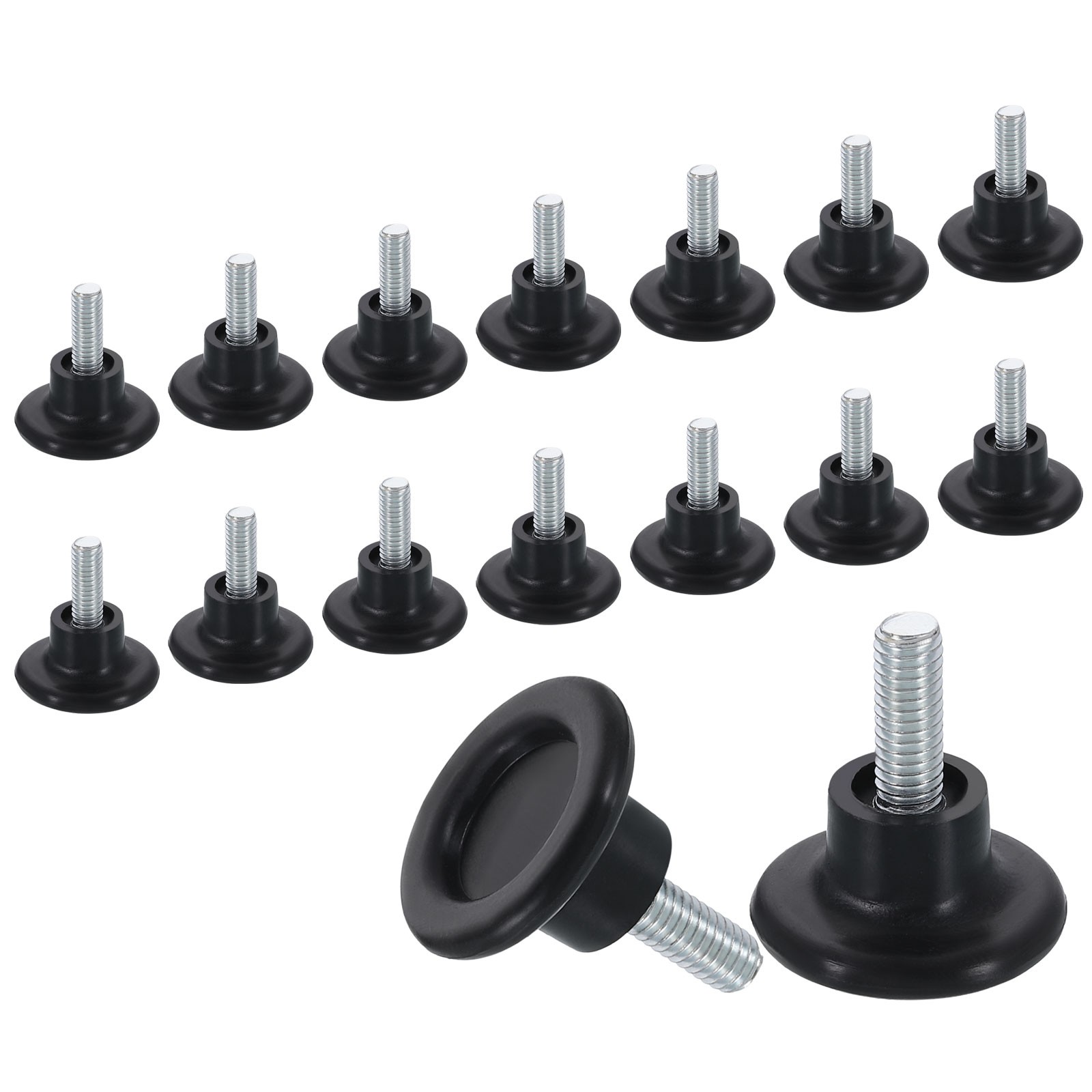16Pcs M6 Thread Furniture Feet Levelers, 27x15 Adjustable Leveling Screw, Black gallery