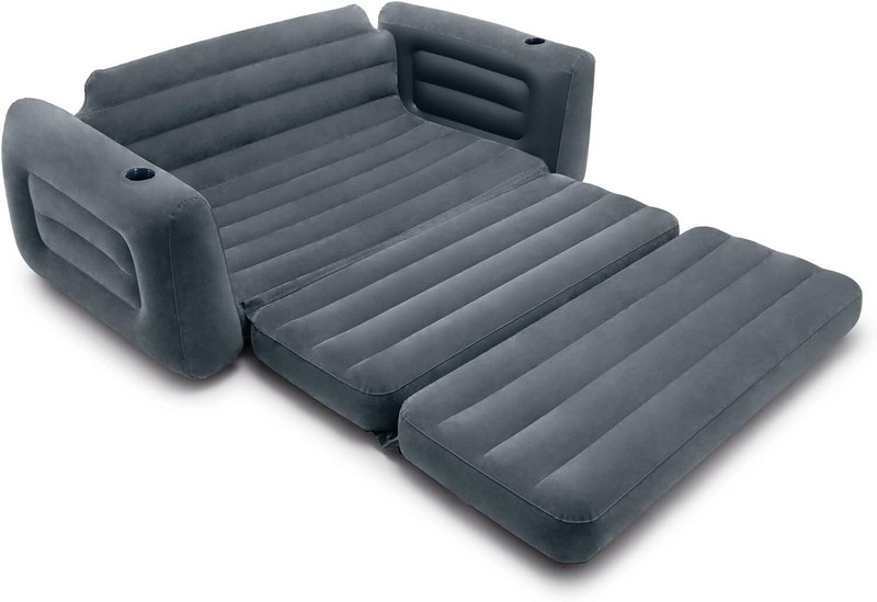 Sofa Bed Sleeper Queen Size Inflatable Air Folding Futon Convertible Couch Gray gallery