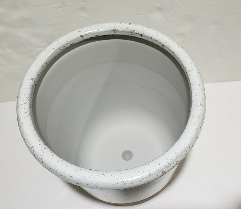 Flower Pot Threshold Dual Reactive Glaze 1 Quart Planter Tan White speckled new gallery