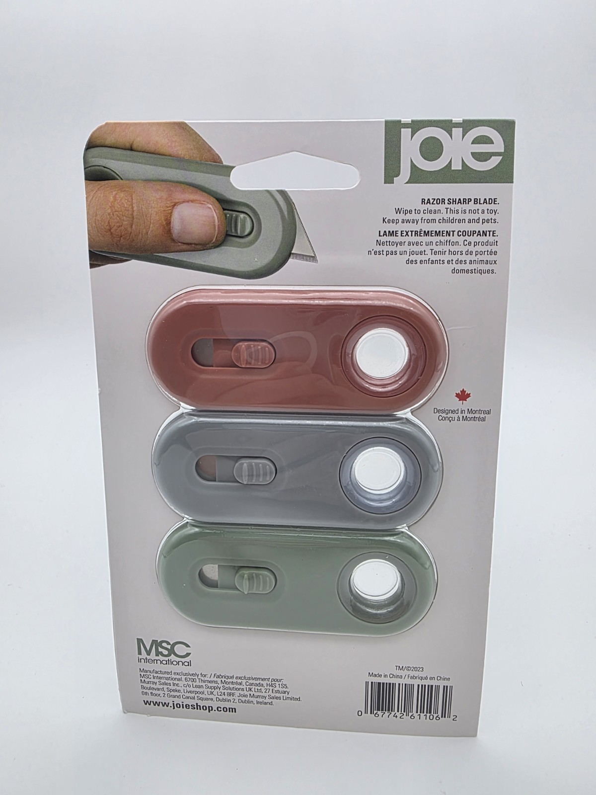 JOIE Compat & Practical Razor Sharp Blade Cutters Set Of 3 gallery