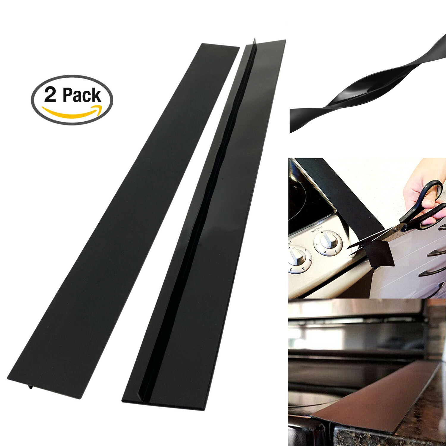 2 PCS 21'' Silicone Stove Counter Gap Cover Oven Guard Spill Seal Slit Filler gallery