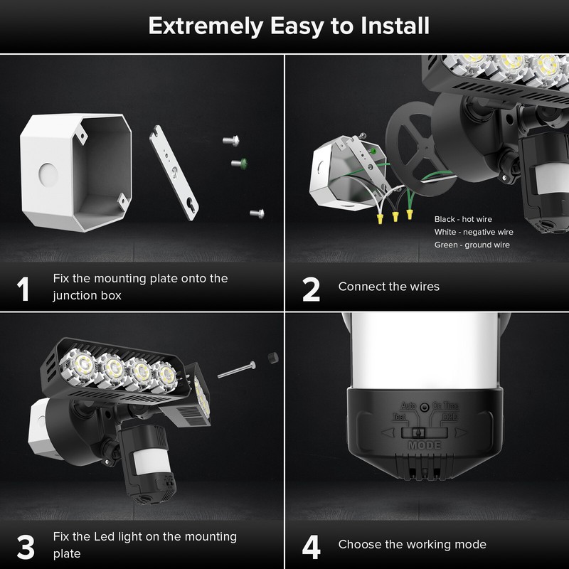 LED Motion Sensor Security Light Outdoor Floodlight Safety Light Dusk to Dawn gallery