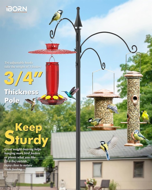 Shepherds Hooks for Outdoor Clamp on Deck Hook for Bird Feeder 45 Inch Bird Feed gallery