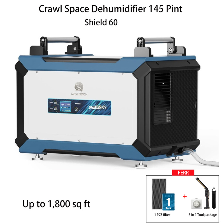 ARGENDON 145 Pint Crawl Space/Basement Dehumidifier Commercial 1800sq with Hose gallery