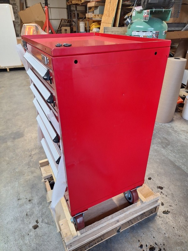 PROTO Rolling Tool Cabinet: Red / Red Drawer, 30 in W x 21 3/8 in D x 42 1/2 in gallery
