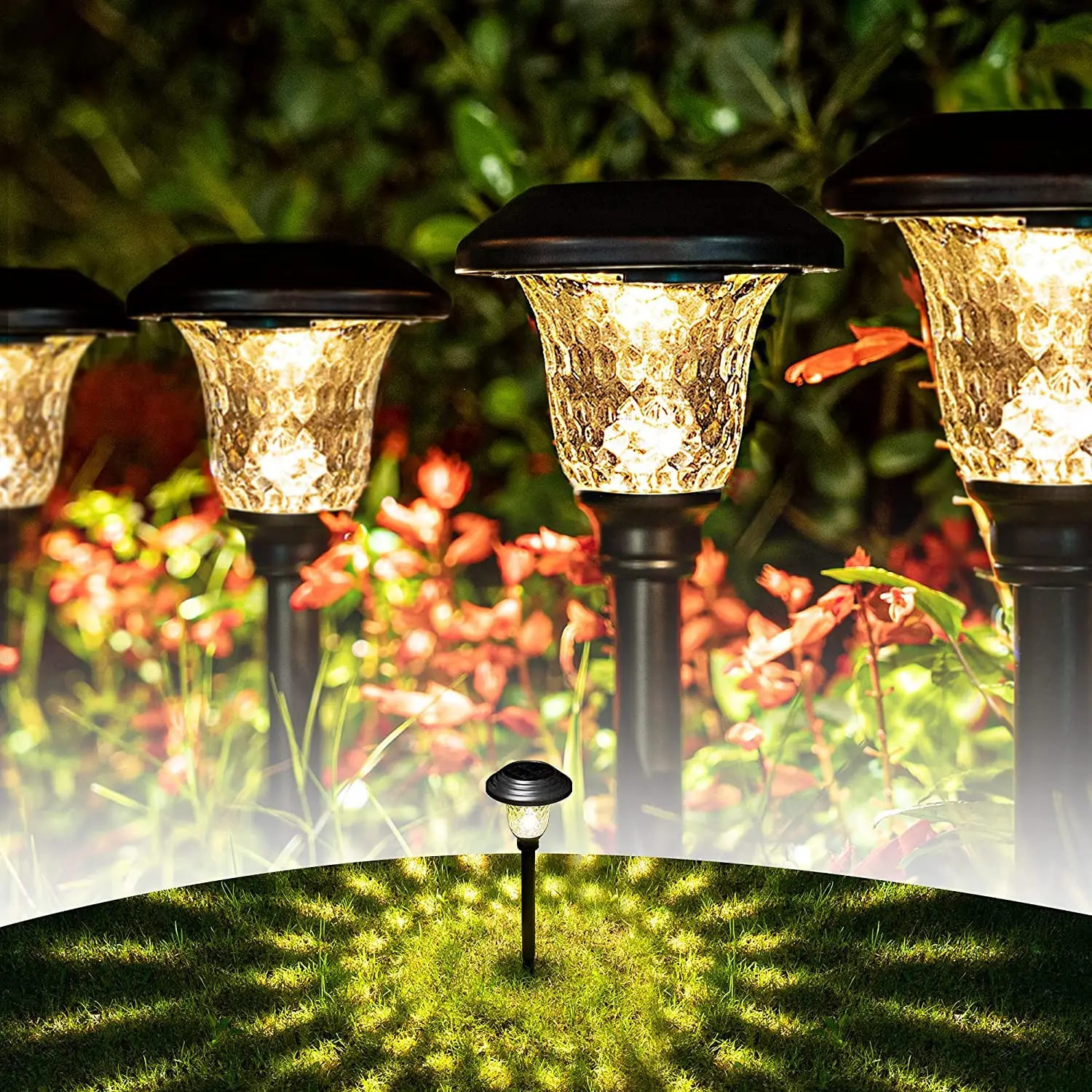 LED Solar Spotlights Landscape Lights Outdoor Waterproof Garden Path Lamp 10PCS gallery