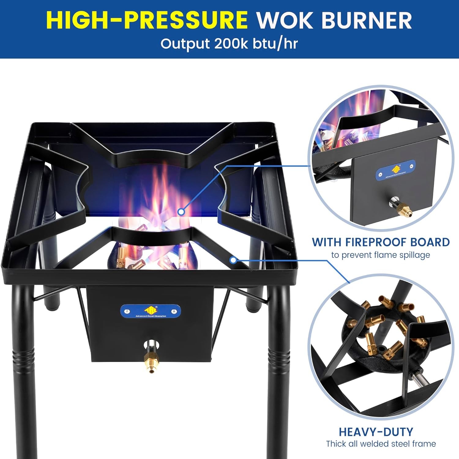 ARC 220,000 BTU Propane Burner for Outdoor Cooking w/Jet Burner,Single Burner Pr gallery