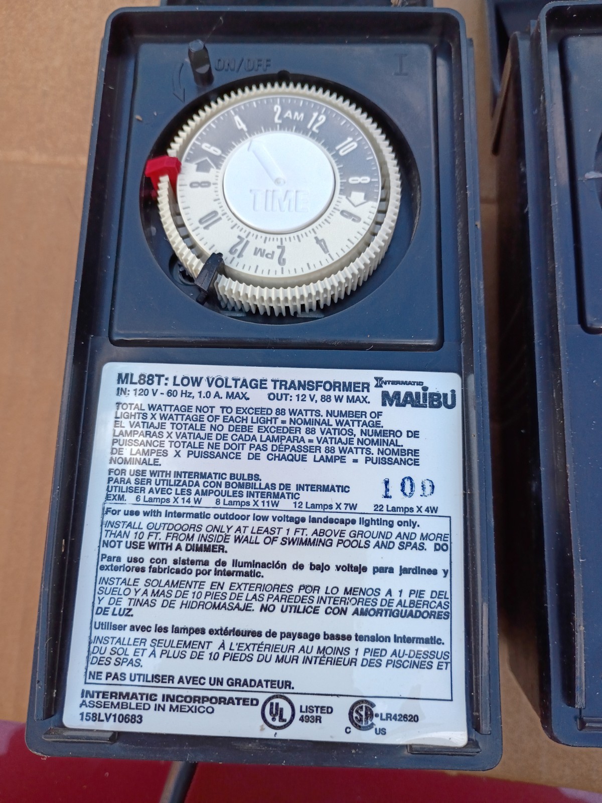 Intermatic ML88T Malibu Low Voltage Landscape Lighting 88W Transformer Timer gallery