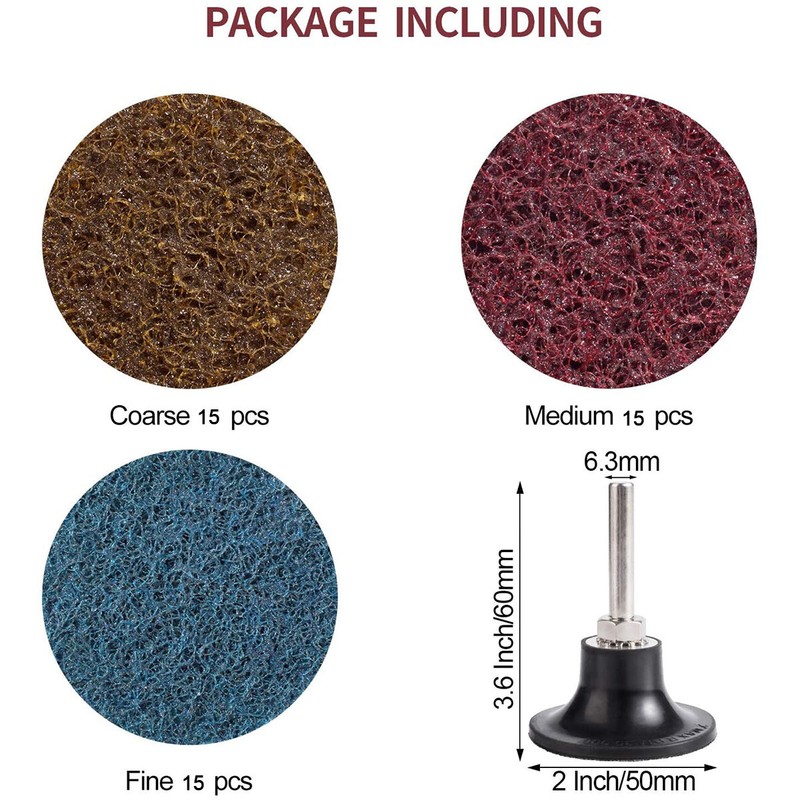 46PCS 2" Roll Lock Surface Conditioning Die Grinder Sanding Discs Set & Holder gallery