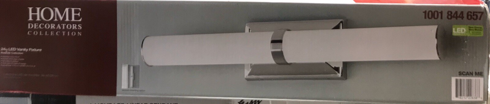 Vanity Light 12-Watt LED Tube Etched Colored-Glass Hardwired Steel gallery