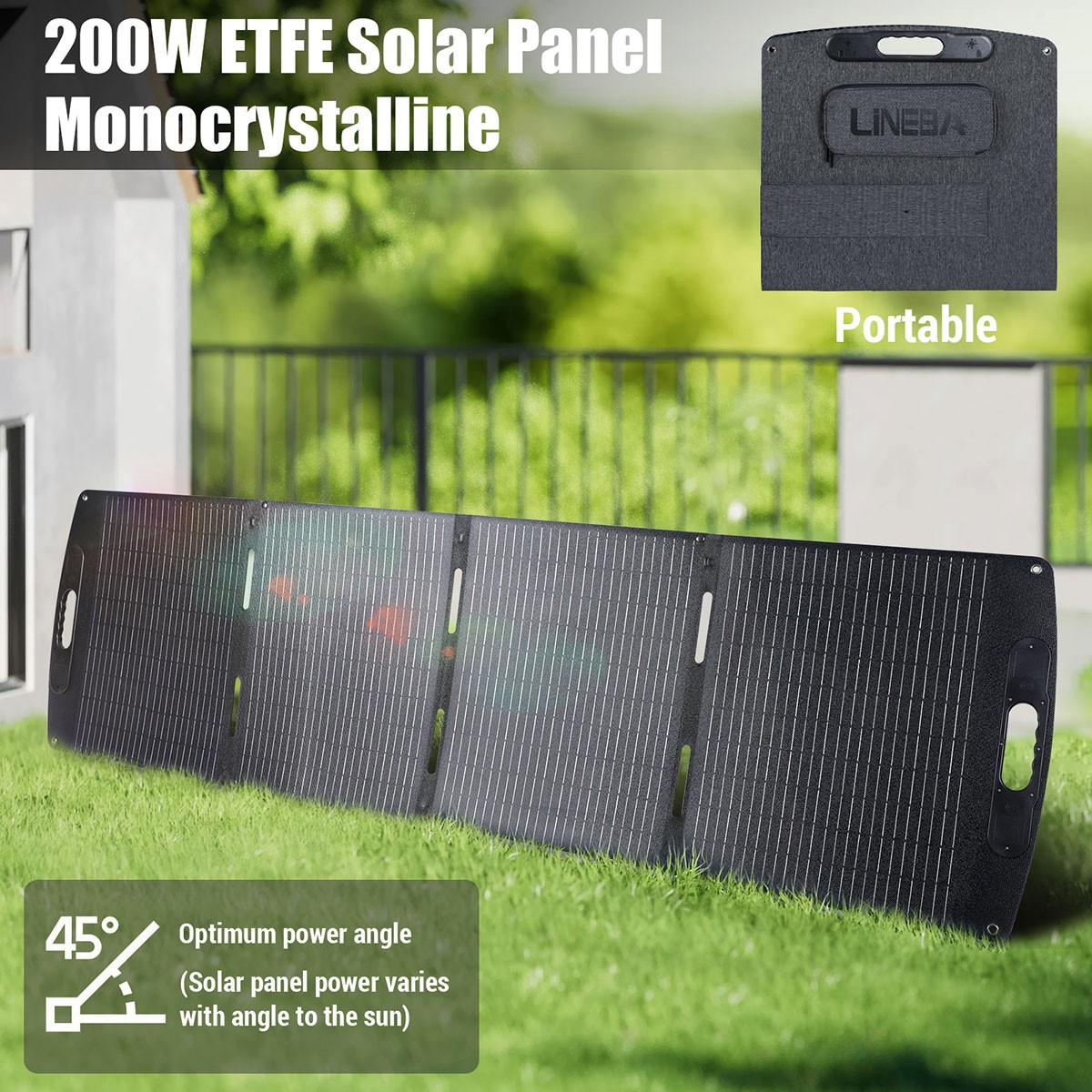 200W Solar Panel Kit 22V Foldable Portable Solar Suitcase Mono for Camp RV Van gallery