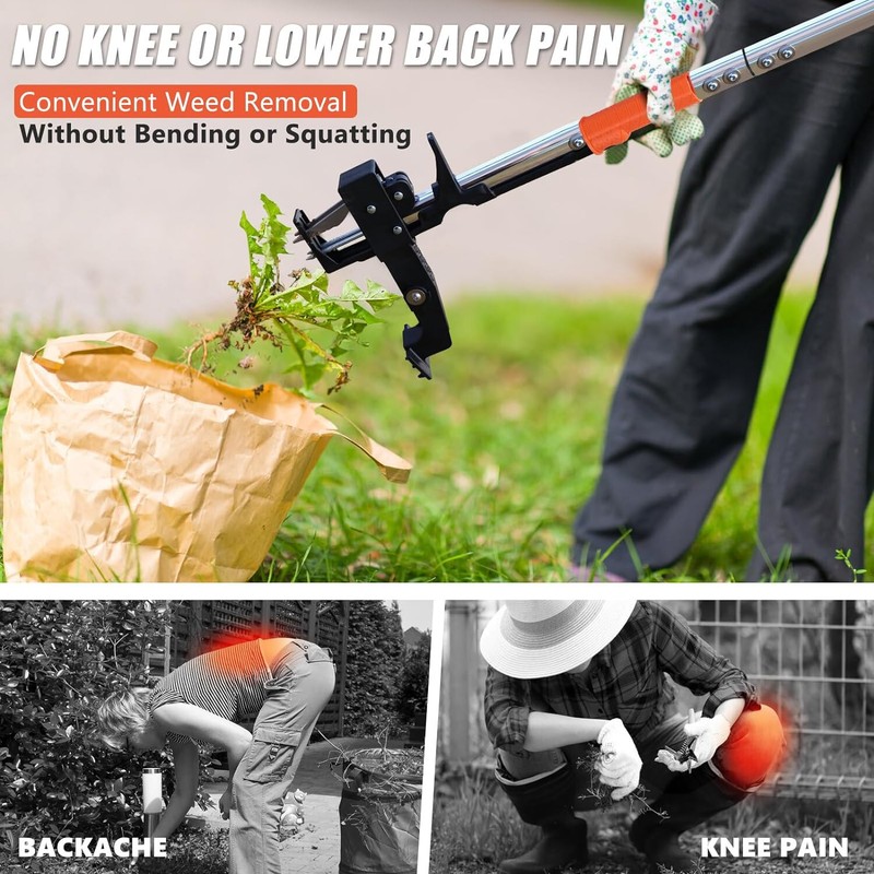 Weed Puller Tool, Gardening Stand-Up Weeder Puller with Ergonomic 39.3" Long Han gallery