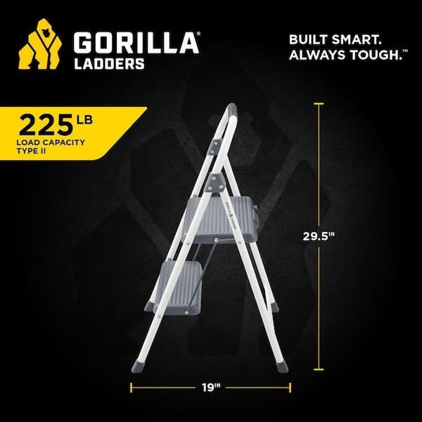 2-Step Compact Steel Step Stool, 225 Lbs. Load Capacity Type II Duty Rating gallery