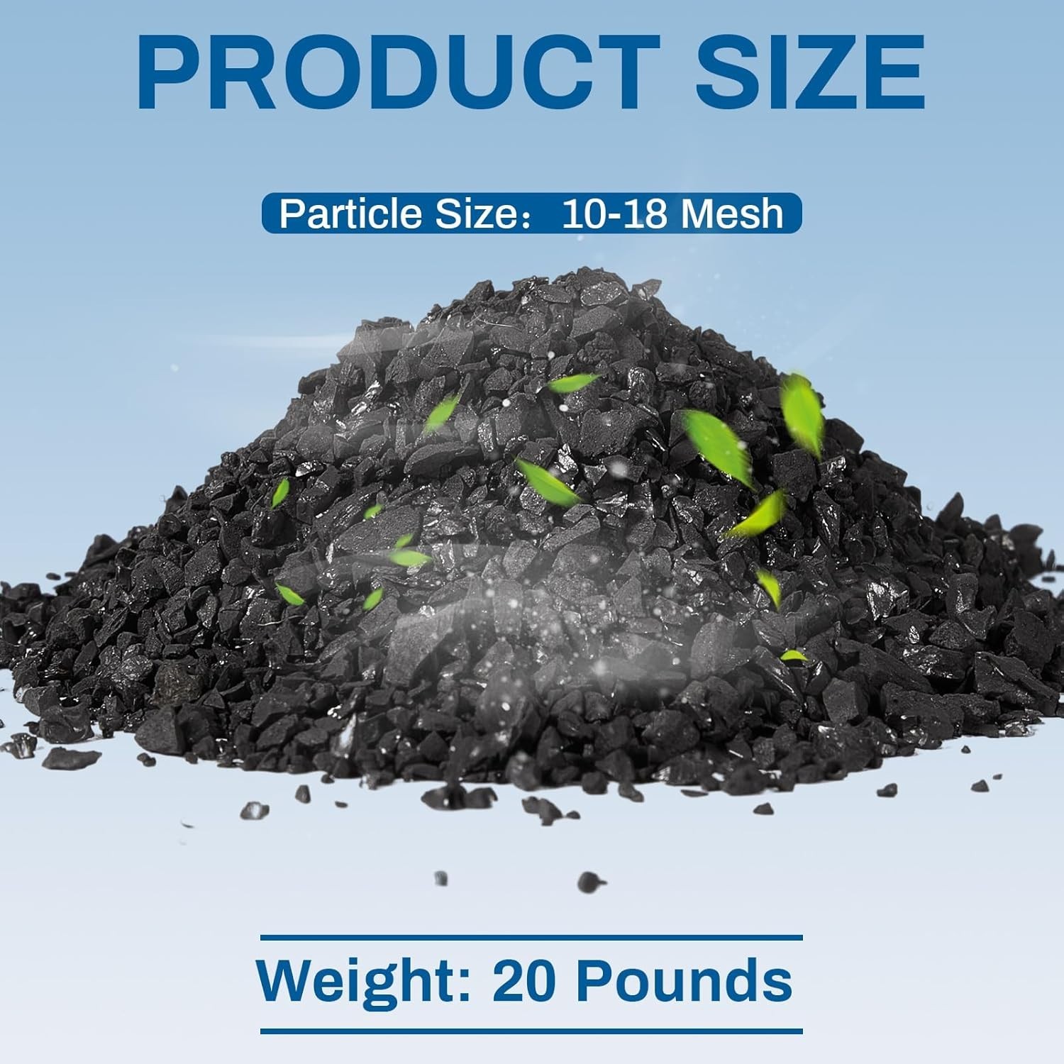 20 Lbs Bulk Activated Charcoal - Coconut Hull GAC 10-18 Mesh for Water & Air gallery