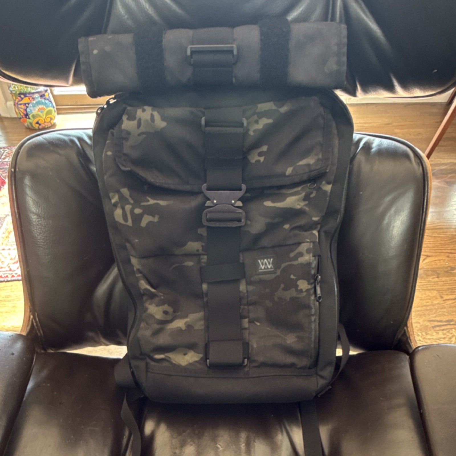 Mission Workshop Black Camouflage Nylon Backpack Buckle Adjustable