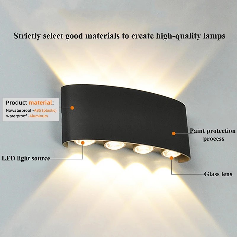 LED Wall Sconces Modern Indoor Outdoor Lamp White Up Down Wall Mount Lights gallery