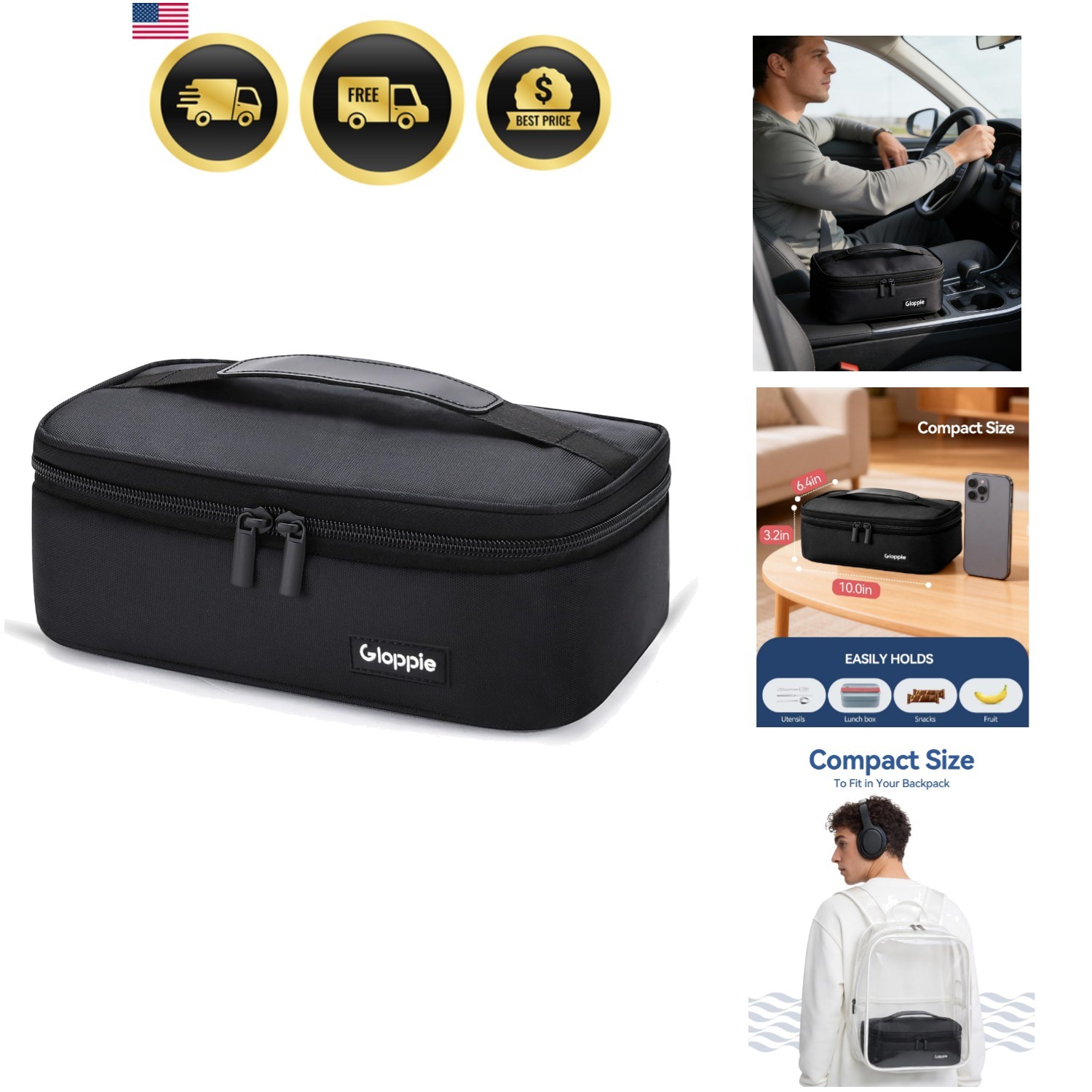 Small Lunch Bag for Adults & Kids - Compact Insulated Lunch Box, Durable & Fo... gallery