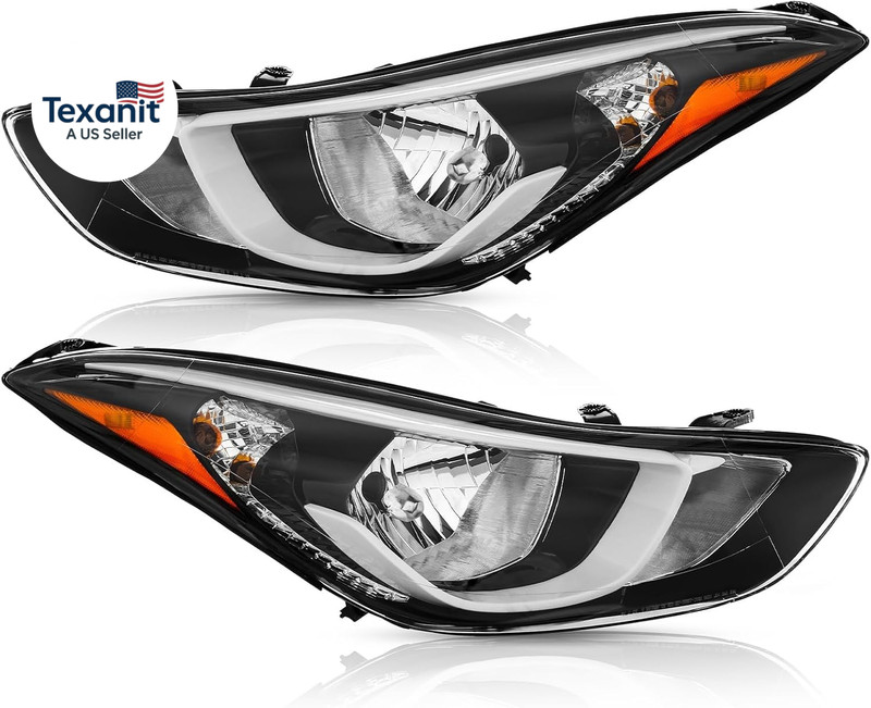Headlights Assembly Compatible with 2014 2015 2016 Hyundai Elantra, USA-BUILT He gallery
