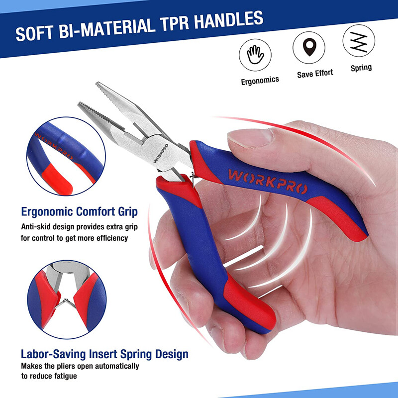 WORKPRO Mini Pliers Set 3-Piece Small Pliers Tool Kit Includes 4” Diagonal Plier gallery