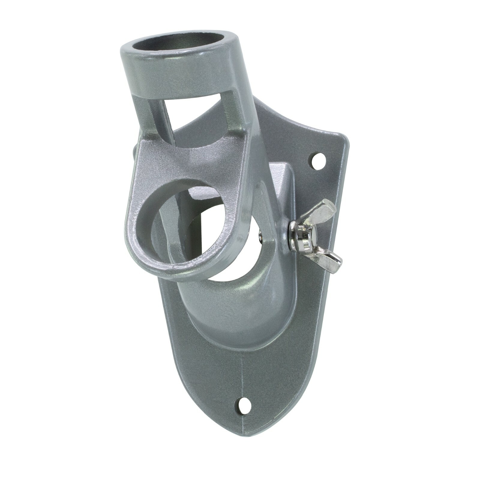 Silver Flagpole Bracket 2 Position Aluminum Wall Mount fits 1" Pole with screws gallery