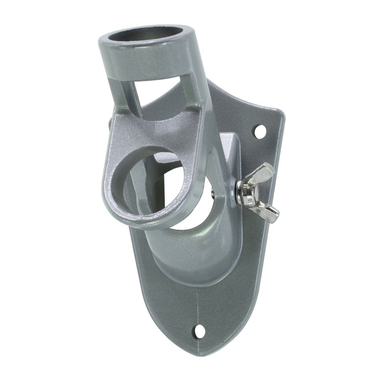 Silver Flagpole Bracket 2 Position Aluminum Wall Mount fits 1" Pole with screws gallery