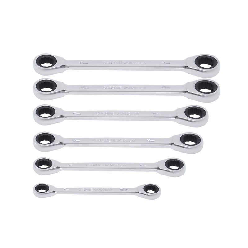 6Pcs Ratchet Wrench Double Box End Ratcheting Wrenches 8-19mm For Nuts gallery