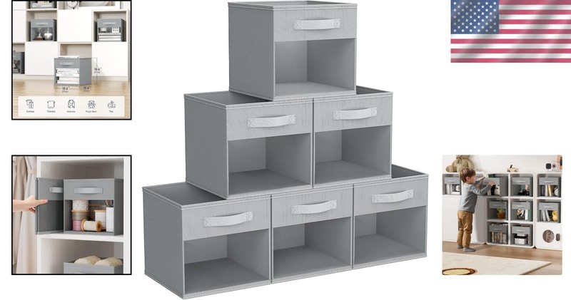 Elegant 6 Pack Foldable Storage Cubes with Window - Optimal Organization gallery