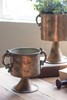 Antique Style Copper Planter Bowl Set 2 With Handles Pedestal Flower Pot gallery