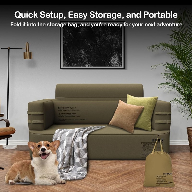 Inflatable Sofa Multifunctional Air Couch with Built-In Pump Portable Luxury USA gallery