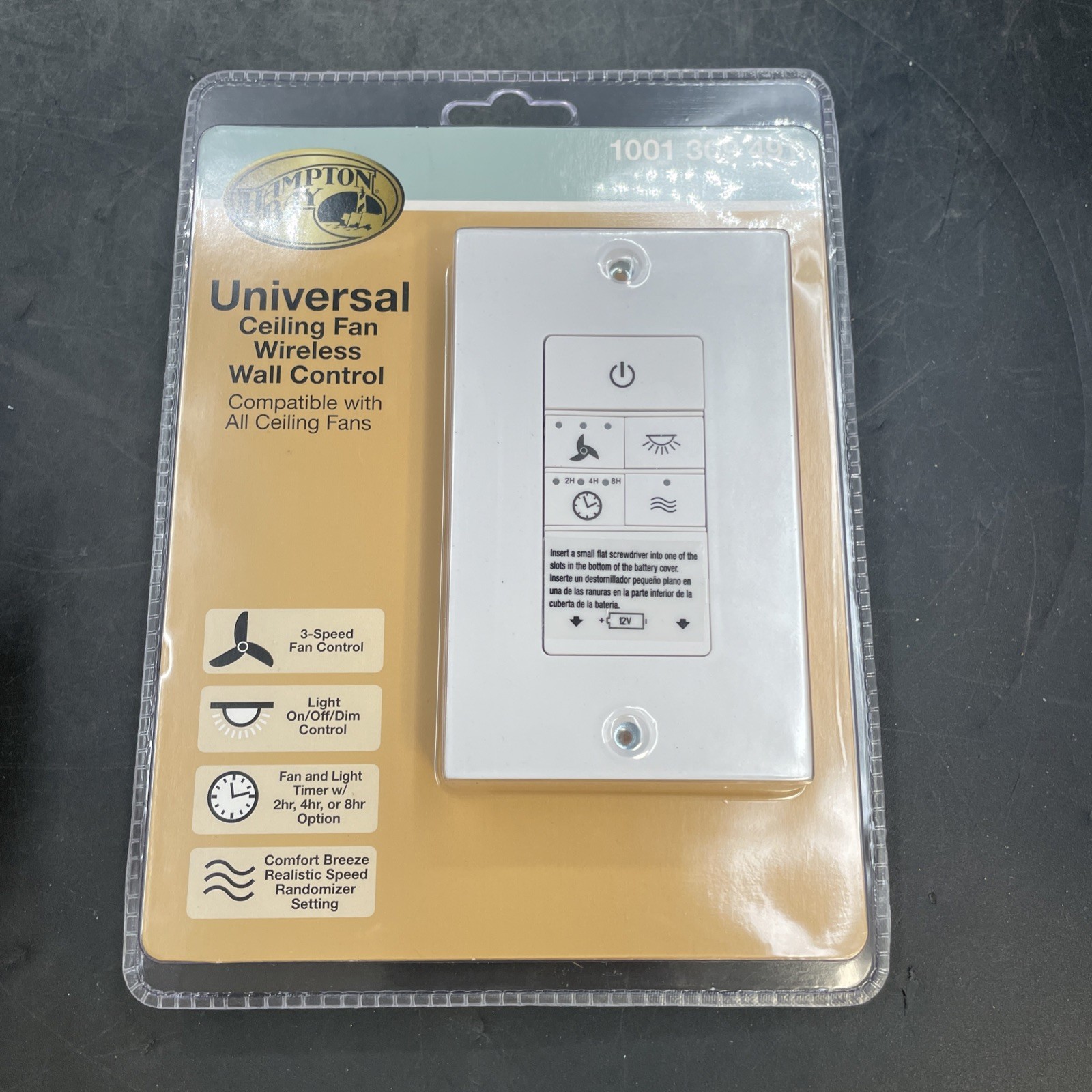 Hampton Bay 3-Speed Universal Ceiling Fan Wireless Wall Control 1001 309 491 gallery