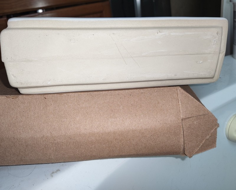 Large Ceramic Corner Shower Shelf, Thinset Mount Two Holed White Beige gallery