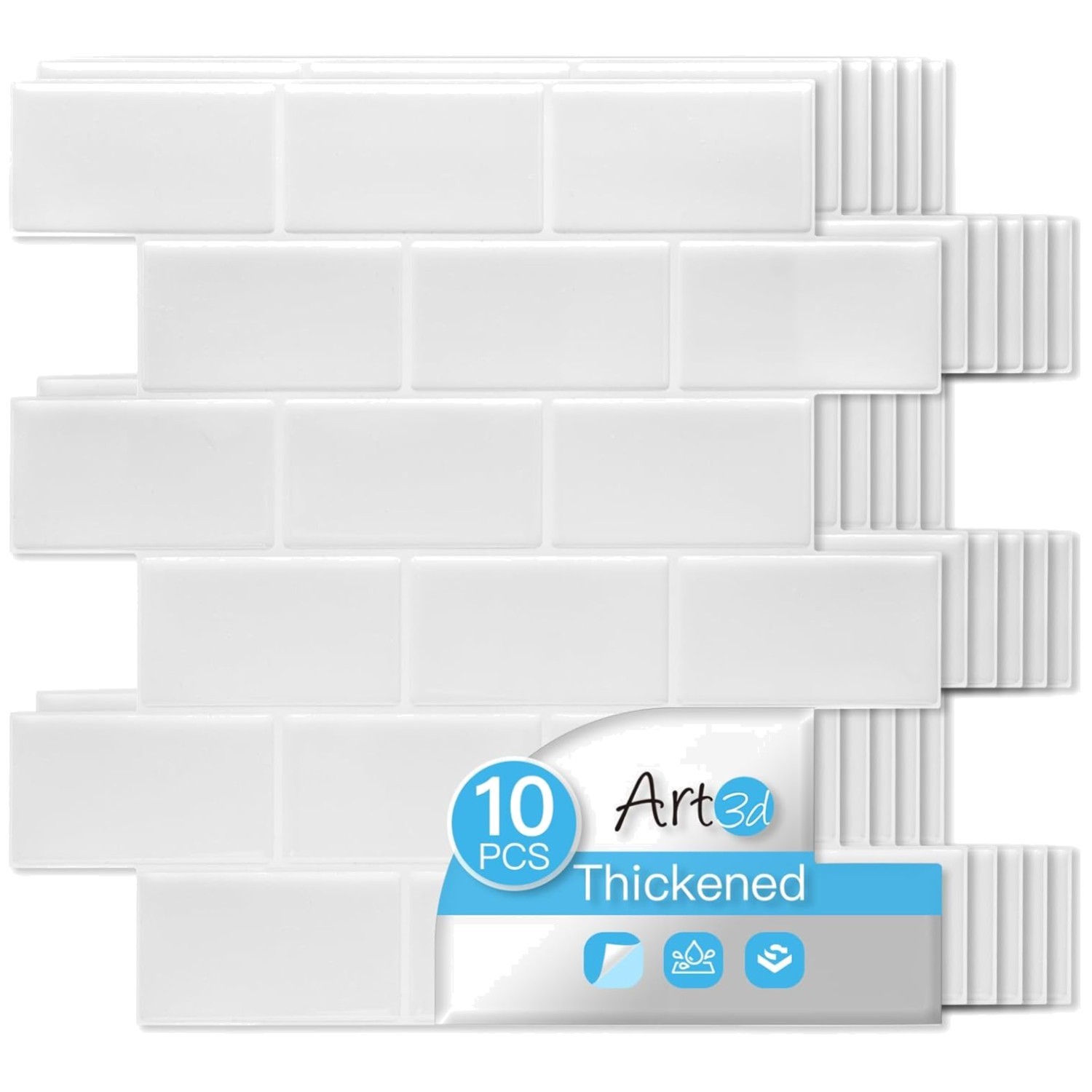 Easy Installation Peel and Stick Backsplash Tile - 10 Pack gallery