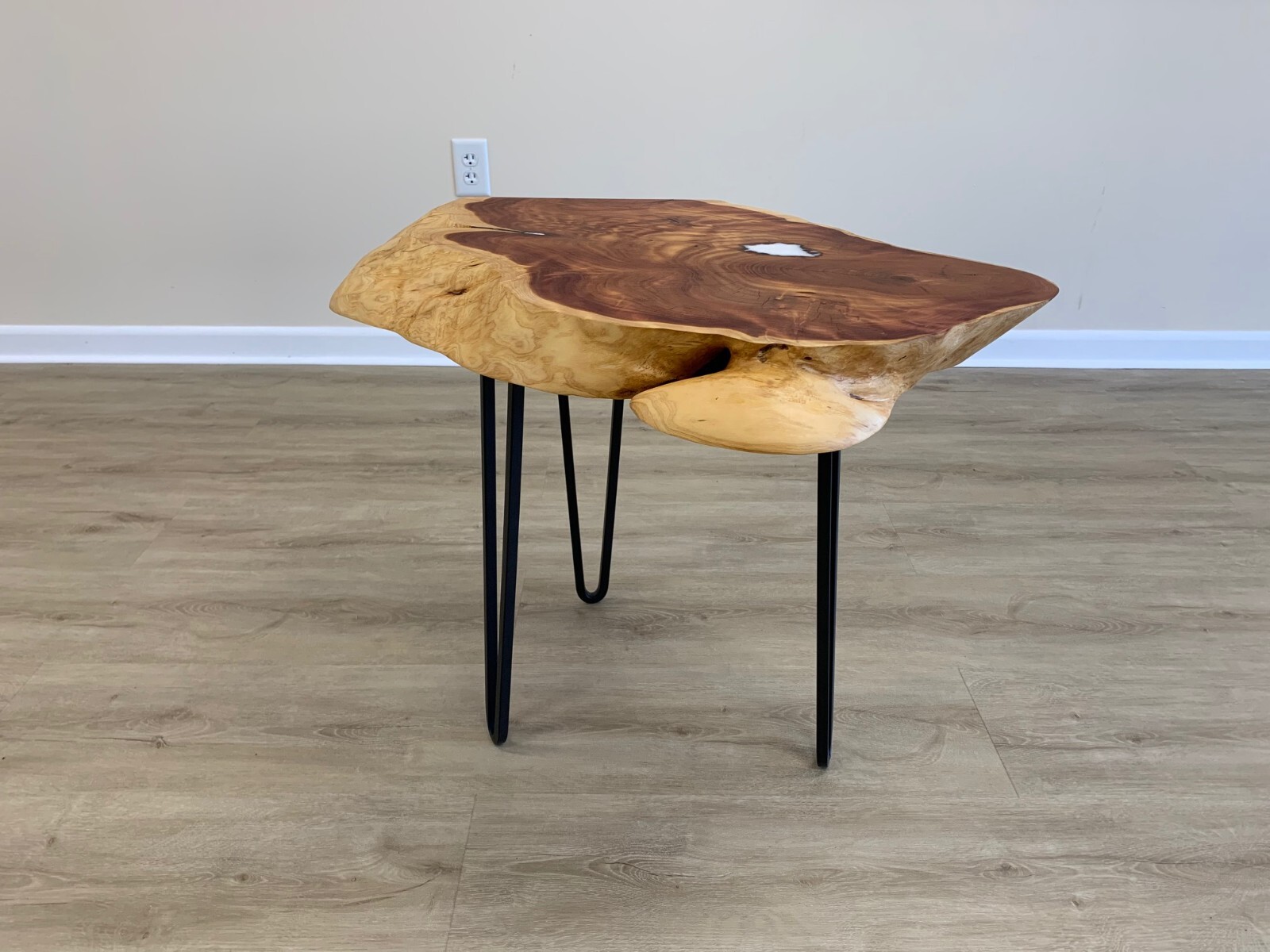 Greenage Natural Cedar Root Live Edge Coffee Table with Hairpin Legs Heavy Thick gallery