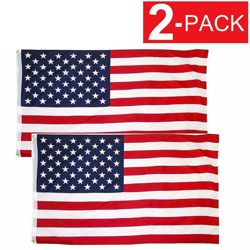 2 Pack 3x5 Ft American Flag w/ Grommets - United States Flags - US America - USA gallery