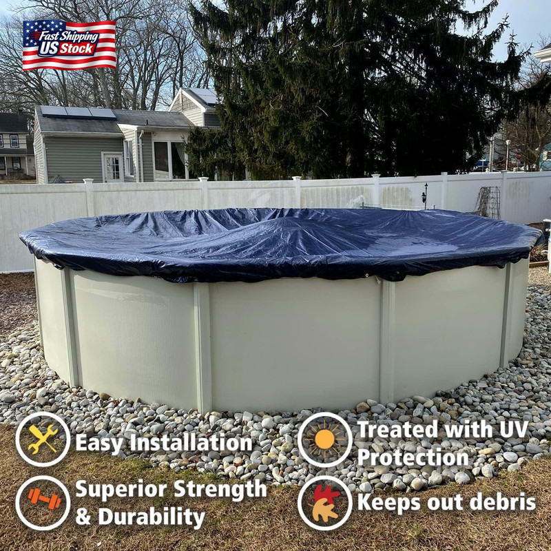 Winter Block 18’ Ft. round Pool Winter Cover for above Ground Pools - 8-Year War gallery