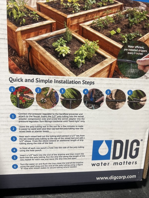 DIG ML50 Raised Bed Drip Watering Kit Complete One Box Irrigation Kit gallery
