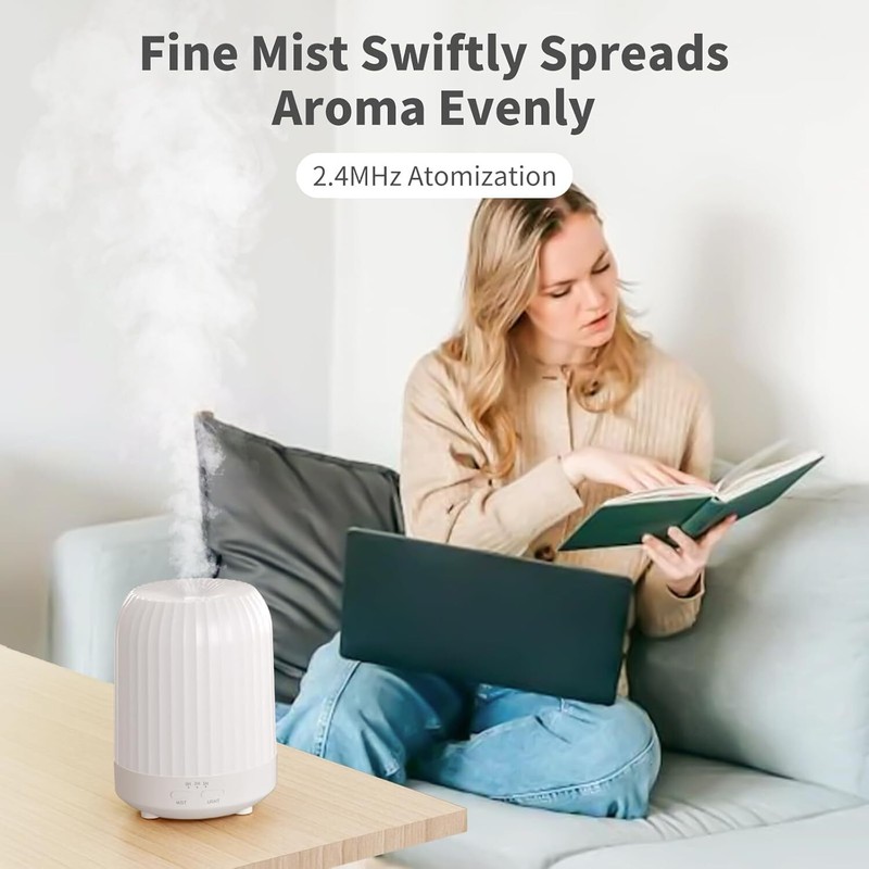 250ML Essential Oil Diffuser for Bedroom Quiet for Home w/ 7 LED Colors Timer US gallery