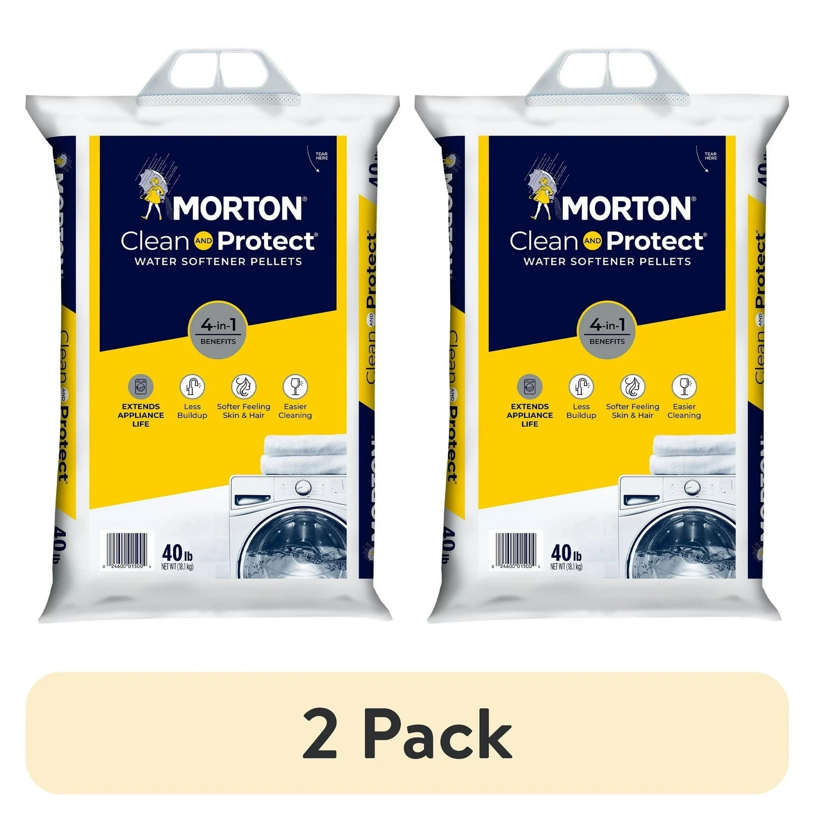 Morton Salt Clean and Protect Water Softener Salt Pellets, 40 lb. Bag ( 2 PACK ) gallery