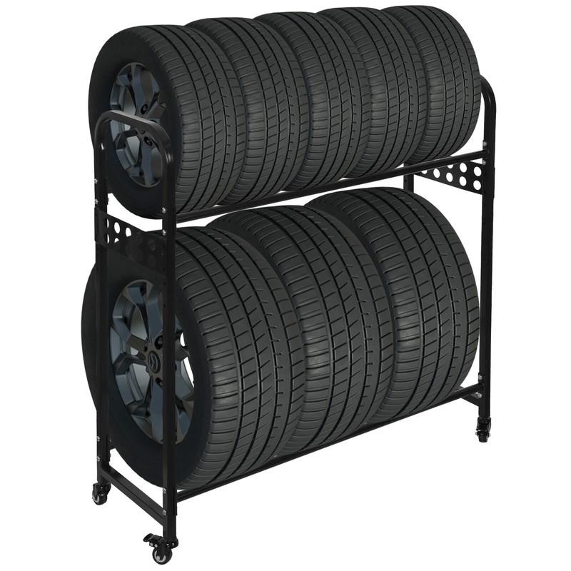 Universal Moveable Tire Garage Storage Rack & Shelving For Basement Workshop gallery