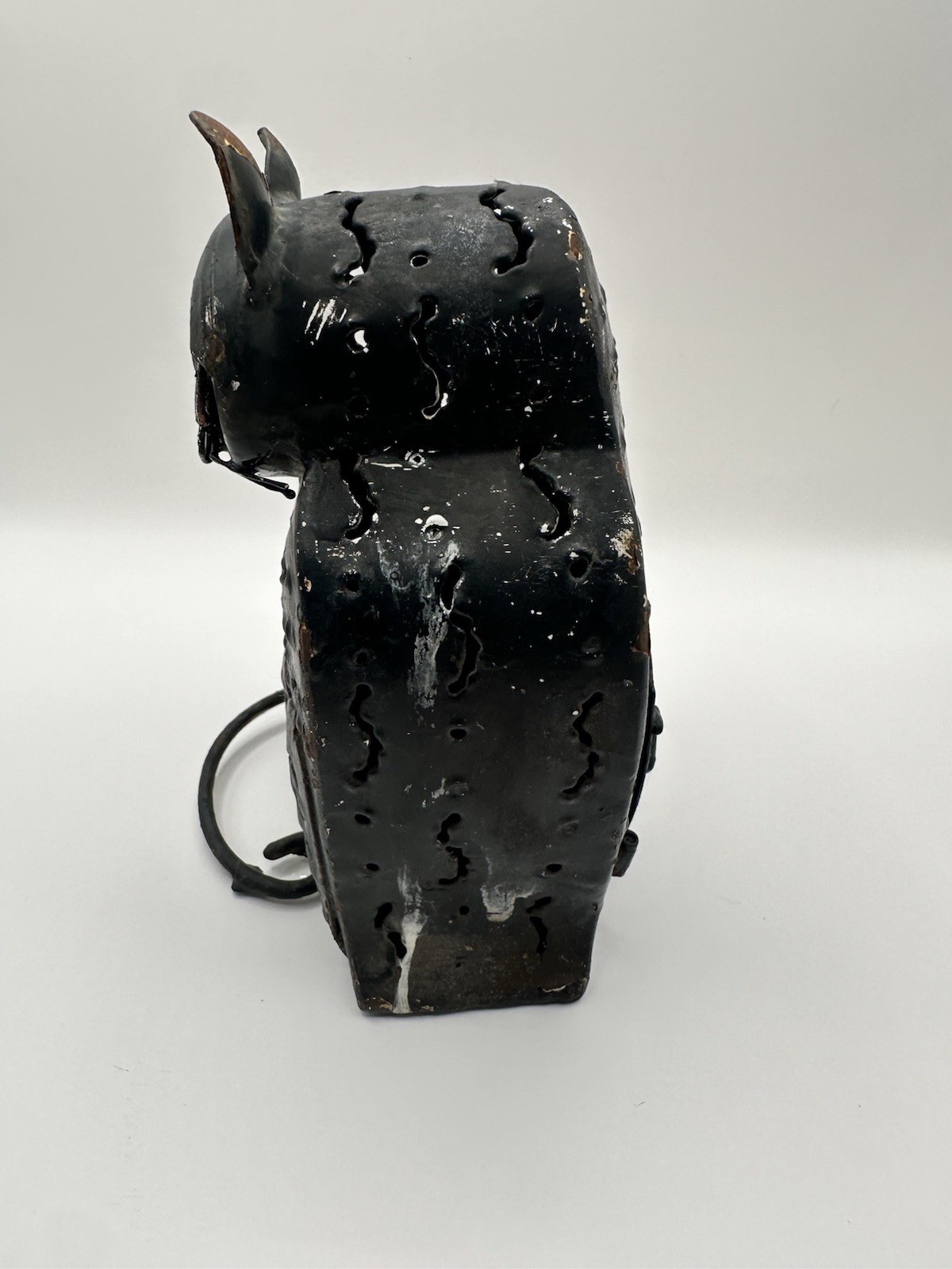 Rustic Cat Luminaria VTG Primitive Candle Lamp Lantern Metal Patio Garden gallery
