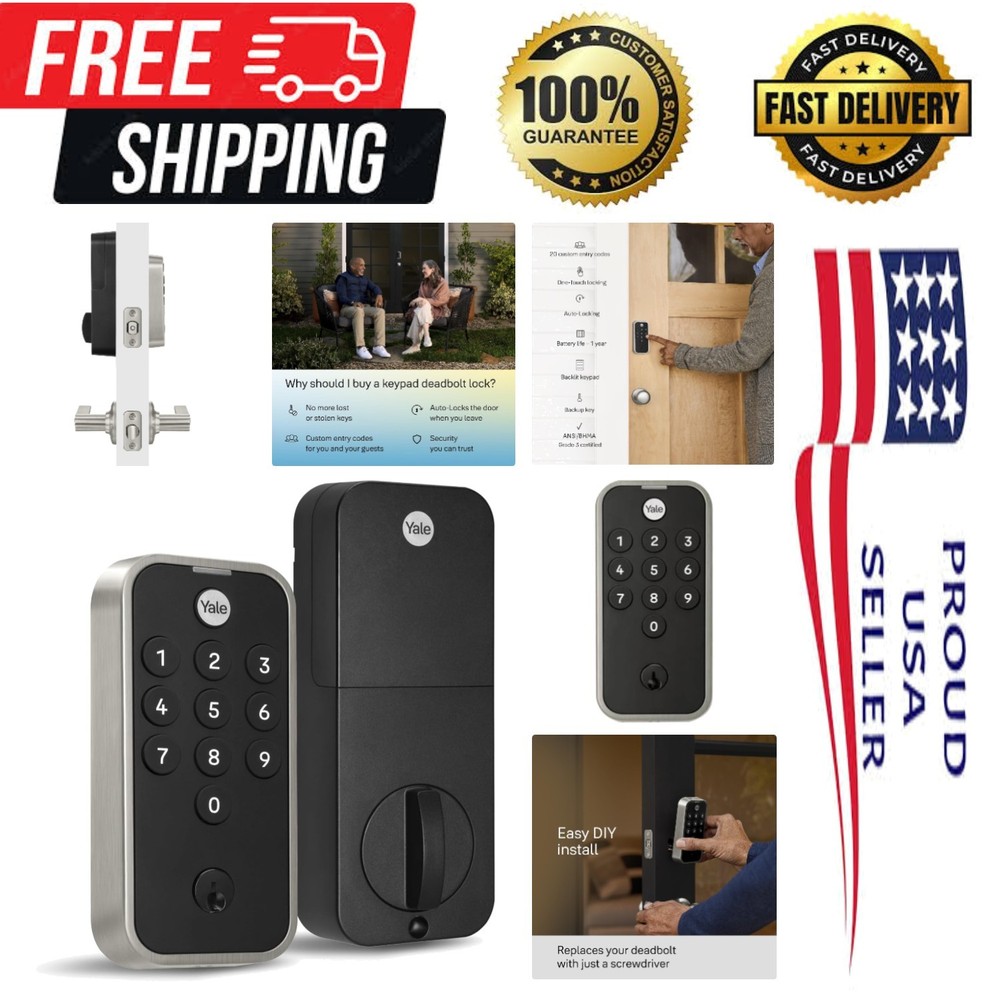 Satin Nickel Code Keypad Deadbolt Front Door Lock for Keyless Entry, -NR-619