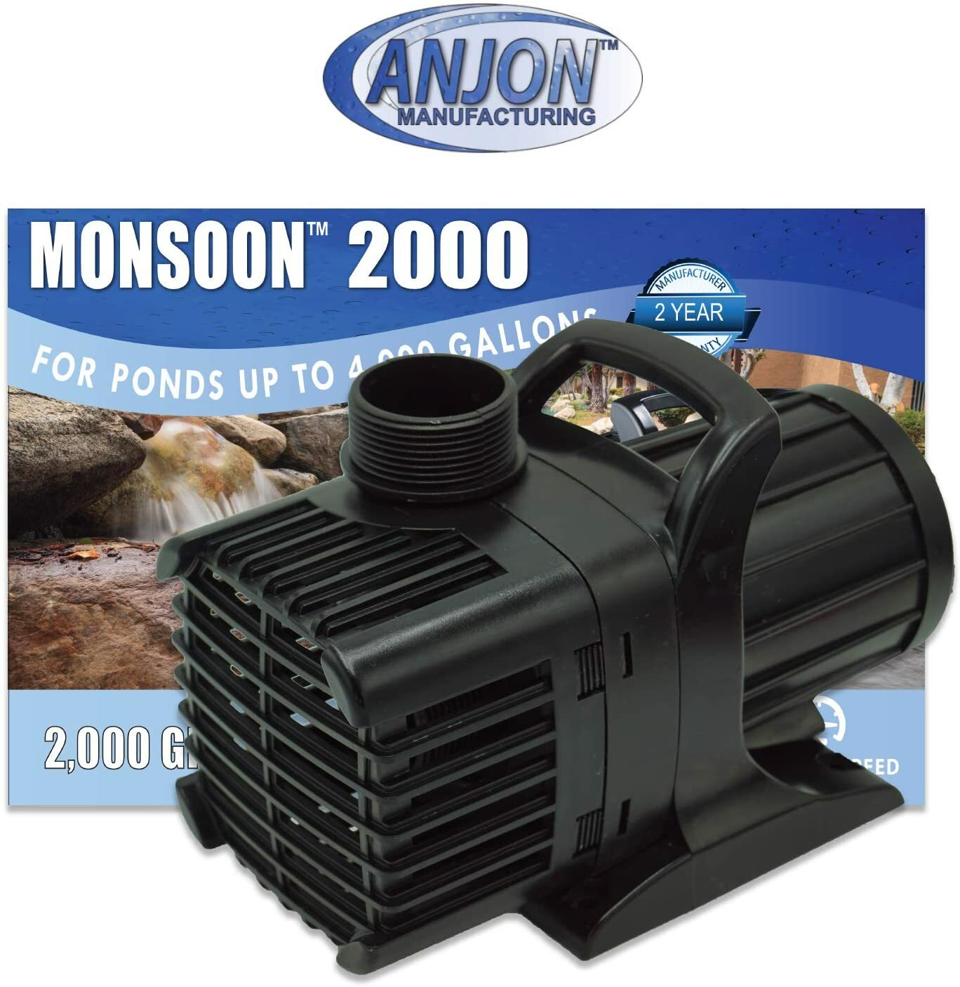 Anjon MS-2000 Monsoon Series Hybrid Drive Submersible Energy Efficient Pond Pump gallery