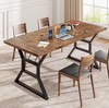 71 Inch Farmhouse Dining Table Seats 6-8, Rectangular Wood Top, Metal X Legs gallery